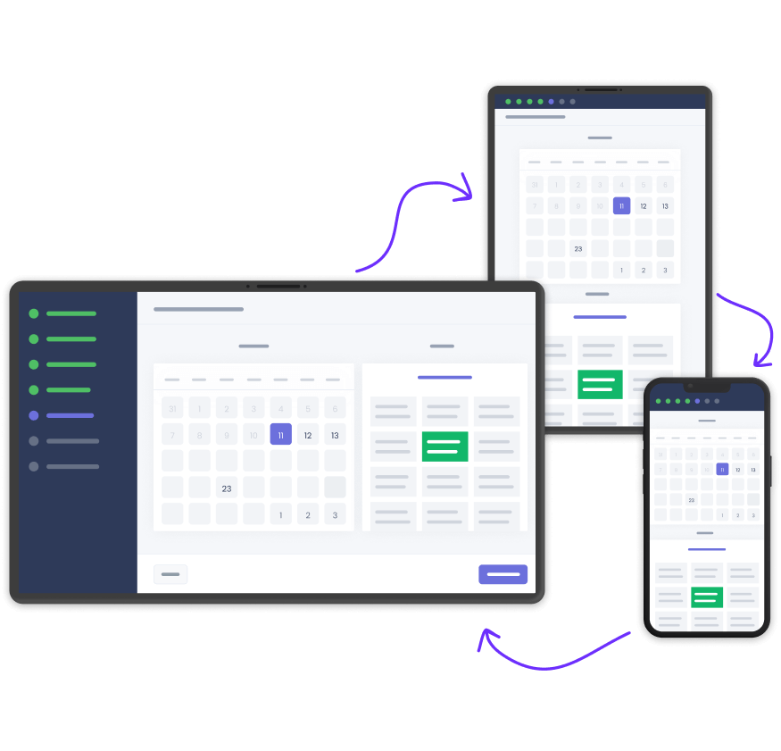 responsive design booking system
